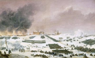 Prusya ve Polonya Seferi (1806-1807) - Simeon Jean Antoine Kalesi (1793-1861): Eylau Savaşı, mezarlığa saldırı 7 Şubat 1807, Musee de la Histoire de France, Chateau de Versailles by Jean Antoine Simeon Fort