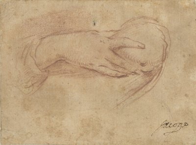 Bir göğüs üzerinde el by Jean Antoine Watteau (rejected attribution)