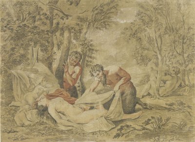 İki satir uyuyan bir periyi gözetliyor by Jean Antoine Watteau (rejected attribution)