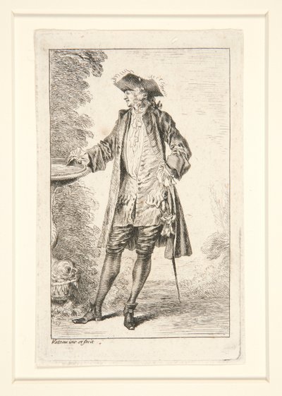 Figures de mode serisinden plaka (Moda Figürleri) by Jean Antoine Watteau