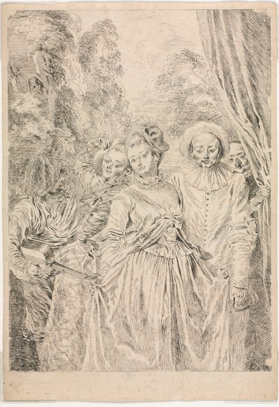 Giysiler İtalyan by Jean Antoine Watteau