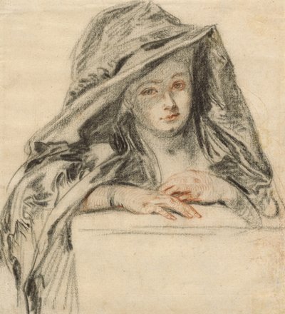 Siyahlı Kadın, c.1719 by Jean Antoine Watteau