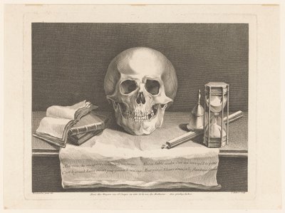 Vanitas sembolleri ile natürmort by Jean Aubert