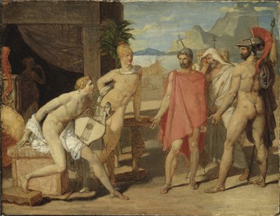Agamemnon Elçilerini Kabul Eden Akhilleus - Agamemnon Elçilerini Kabul Eden Akhilleus, Ingres, Jean Auguste Dominique (1780-1867). ahşap üzerine yağ by Jean Auguste Dominique Ingres