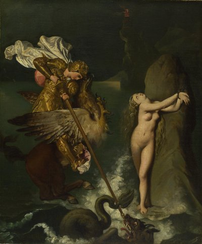 Angelica, Ruggiero tarafından kurtarıldı, 1819-1839 by Jean Auguste Dominique Ingres