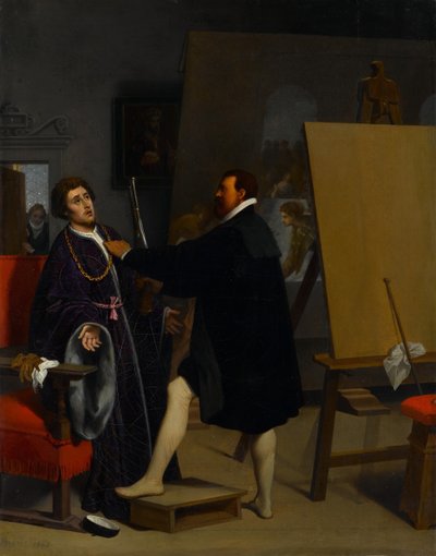 Aretino, Tintoretto Stüdyosunda, 1848. by Jean Auguste Dominique Ingres