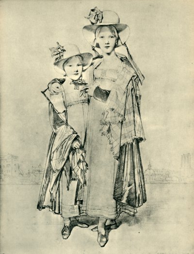 Harriet ve Caroline Montagu, Roma, 1815, 1943. by Jean Auguste Dominique Ingres