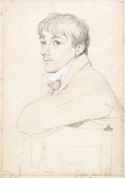 Jean-Louis Provost, Sol Kolunu Bir Sandalyenin Arkalığına Dayalı Oturmuş ve Dinlerken, 1813 by Jean Auguste Dominique Ingres