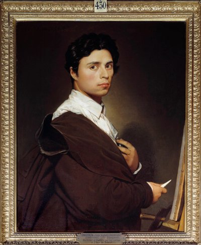 24 Yıllık Otoportre Tablosu Jean Auguste Dominique Ingres (1780-1867) 1804 Güneş. 0,77x0,61 m Chantilly, musee Conde - 24 yaşında otoportre. Tablo Jean Auguste Dominique Ingres (1780-1867) 1804. 0.77 x 0.61 m. Conde Müzesi, Chantilly, Fransa by Jean Auguste Dominique Ingres