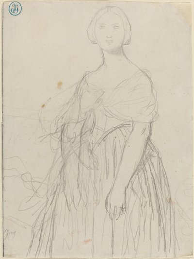 Madame Moitessier için eskiz by Jean Auguste Dominique Ingres