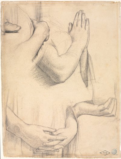Ellerin Çalışması by Jean Auguste Dominique Ingres