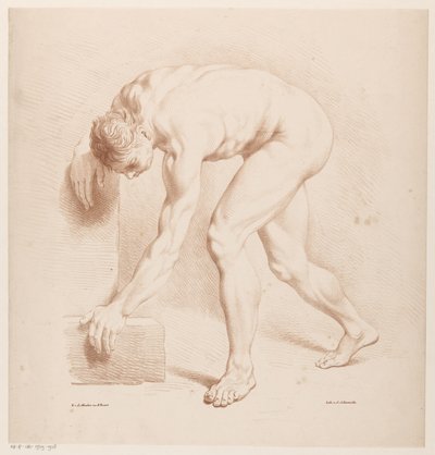 Eğri çıplak adam by Jean Augustin Daiwaille