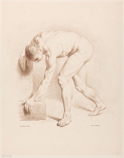 Eğri çıplak adam by Jean Augustin Daiwaille