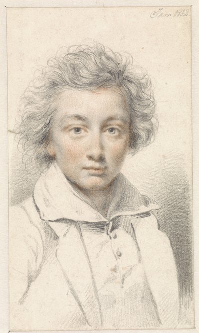 genç bir adam portresi by Jean Augustin Daiwaille