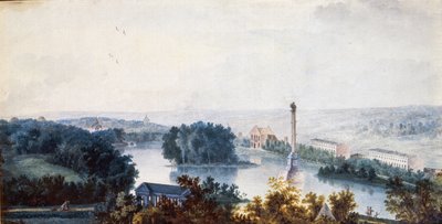 ""Tsarskoye Selo. Chesme Column"" Jean Balthazard de la Traverse (18. yüzyıl), Kağıt üzerine suluboya by Jean Balthazard de la Traverse