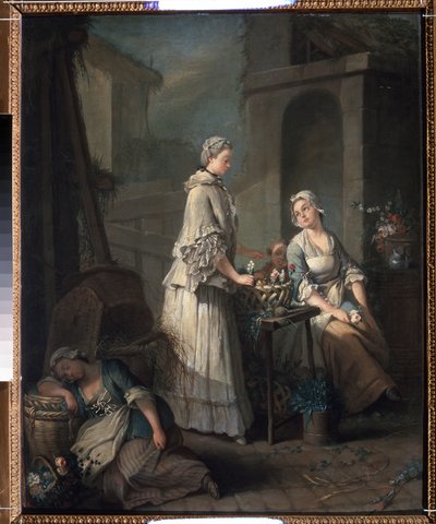 ""Çiçekçi kız"" (Bir çiçekçi kız) Tablosu Jean-Baptiste (Jean Baptiste) Charpentier (1728-1806) 1795-1799 Puşkin Müzesi, Moskova by Jean Baptiste Charpentier