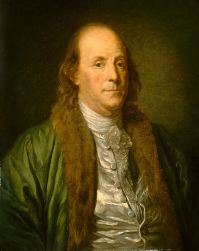 Benjamin Franklin (tuval üzerine yağlı boya) by Jean Baptiste (after) Greuze
