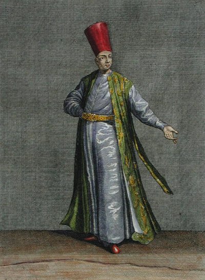 Le Capi-Aga, Scotin, Gerard Jean Baptiste (1671-1716) 1707-08 (renkli gravür) tarafından kazınmış 