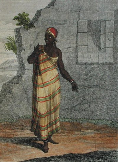Mağribi Kadın, Pierre Rochefort tarafından oyulmuş (c.1673-1728) 1707-08 (renkli gravür) 