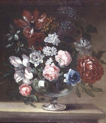 Vazoda gül, lale ve diğer çiçekler by Jean Baptiste (follower of) Monnoyer