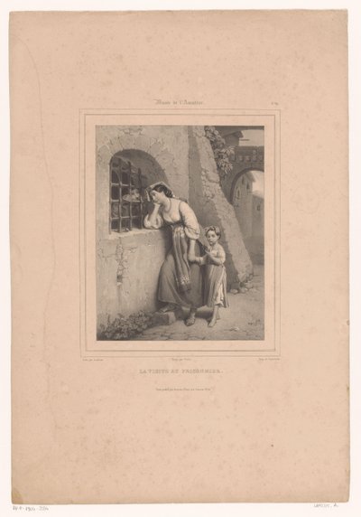 Kadın ve çocuk bir mahkumu ziyaret ediyor La Visite au mahkum (nesne üzerindeki başlık) Sanatseverler için müze (dizi adı) Musée de l