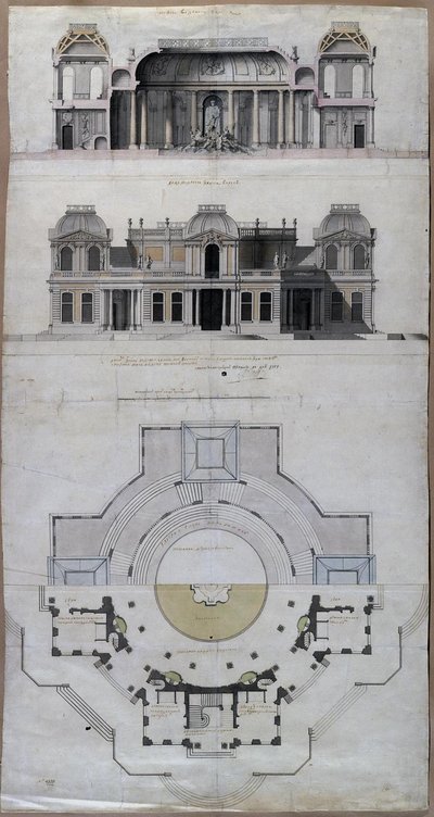 Strelna'daki Pavilion Su sarayı Chateau dEau, 1717 by Jean Baptiste Alexandre Le Blond