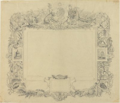 Baron Cuvier Portresi ile Bordür Tasarımı by Jean Baptiste Arnout