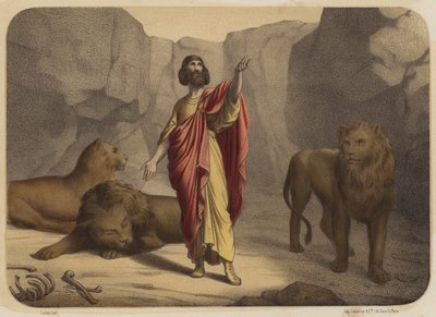 Daniel Aslan İninde by Jean Baptiste Auguste Leloir