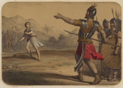 Goliath Defie David by Jean Baptiste Auguste Leloir