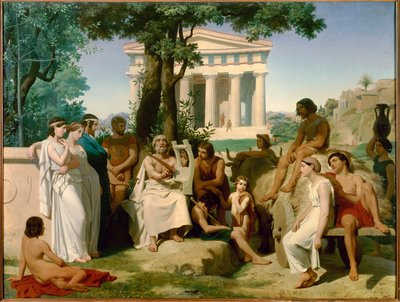 Homere, MÖ 9. yüzyılın Yunan şairi. Jean-Baptiste Auguste Leloir (1809-1892) tarafından 1841