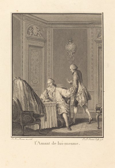 Kendi sevgilisi by Jean Baptiste Blaise Simonet after Jean Michel Moreau