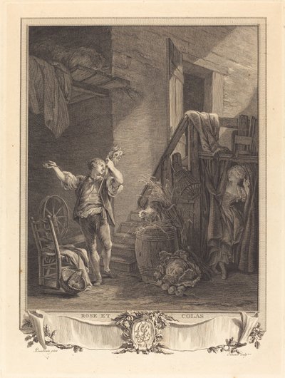 gül ve kola by Jean Baptiste Blaise Simonet after Pierre Antoine Baudouin