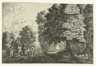 Bir orman kenarında çoban by Jean Baptiste Bonnecroy
