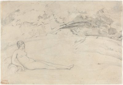 Bir Manzarada Yatan Çıplak by Jean Baptiste Camille Corot