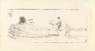 Horseman ile gezi ziyareti by Jean Baptiste Camille Corot