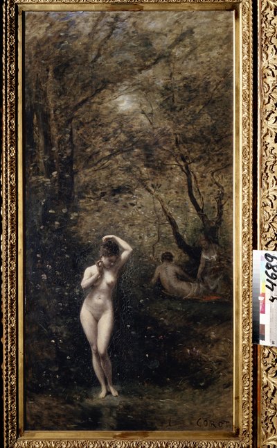 "Diane au bain" (Diana banyosu) Camille Corot (1796-1875) tarafından yapılan boyama 1873-1874 Puşkin Müzesi, Moskova by Jean Baptiste Camille Corot
