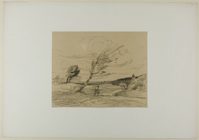 Rüzgar by Jean Baptiste Camille Corot