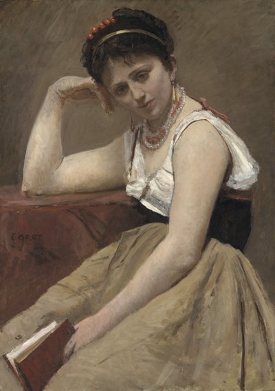 Kesintili Okuma, c.1870 by Jean Baptiste Camille Corot