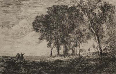 İtalyan Peyzaj, c. 1865. by Jean Baptiste Camille Corot