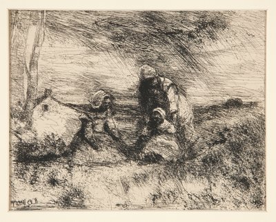 küçük kız kardeş by Jean Baptiste Camille Corot