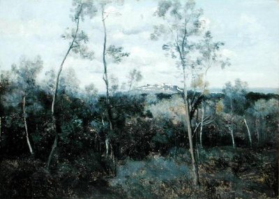 Le Mont Valerian (panelde yağ) by Jean Baptiste Camille Corot