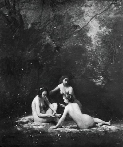 Banyodan Ayrılan Periler, 1843. by Jean Baptiste Camille Corot