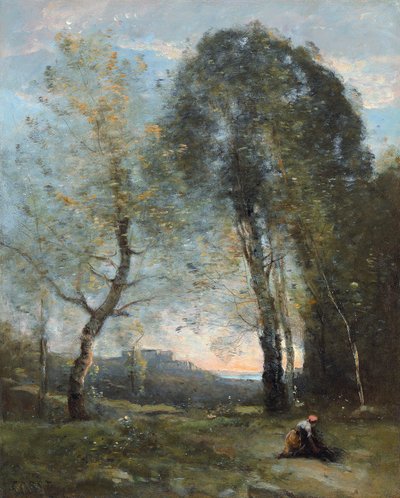 Odun Toplayan Köylü Kadın, İtalya, c. 1870-2 by Jean Baptiste Camille Corot