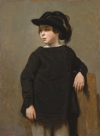 Bir Çocuğun Portresi, ca. 1835. by Jean Baptiste Camille Corot