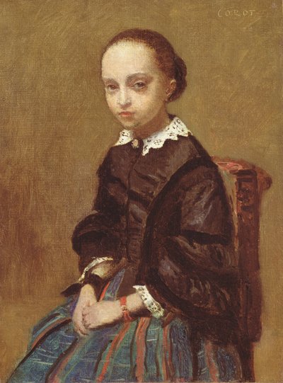 Bir Kızın Portresi, 1857-58 by Jean Baptiste Camille Corot