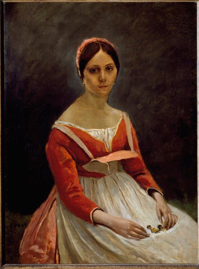 Kızın Portresi (tuval üzerine yağlı boya by Jean Baptiste Camille Corot