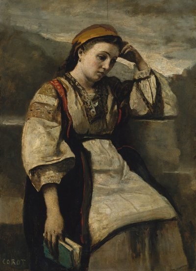 Reverie, ca. 1860-65. by Jean Baptiste Camille Corot