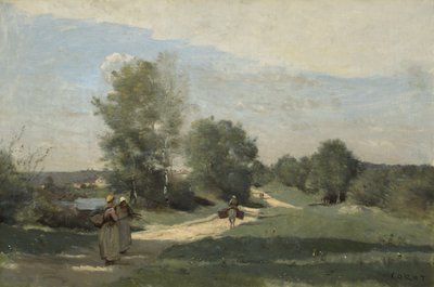 Suyun Yanındaki Yol, 1865 dolayları?-70 by Jean Baptiste Camille Corot