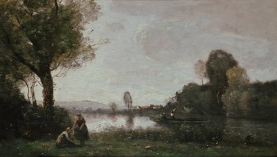Chatou yakınlarındaki Seine Manzarası, 1885 by Jean Baptiste Camille Corot