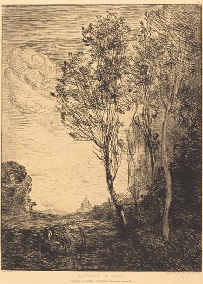 İtalya hatırası by Jean Baptiste Camille Corot